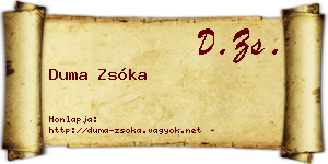 Duma Zsóka névjegykártya